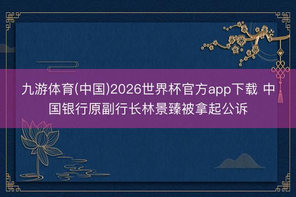 九游体育(中国)2026世界杯官方app下载 中国银行原副行长林景臻被拿起公诉