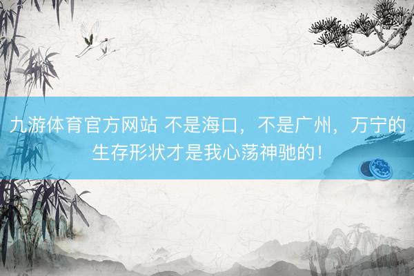 九游体育官方网站 不是海口，不是广州，万宁的生存形状才是我心荡神驰的！
