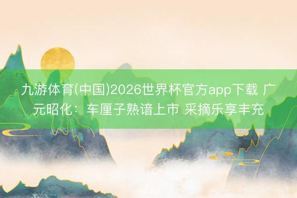 九游体育(中国)2026世界杯官方app下载 广元昭化：车厘子熟谙上市 采摘乐享丰充
