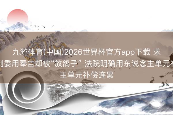 九游体育(中国)2026世界杯官方app下载 求职者收到委用奉告却被“放鸽子” 法院明确用东说念主单元补偿连累