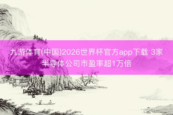 九游体育(中国)2026世界杯官方app下载 3家半导体公司市盈率超1万倍