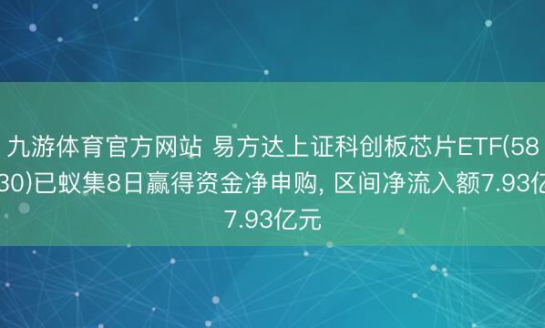 九游体育官方网站 易方达上证科创板芯片ETF(589130)已蚁集8日赢得资金净申购， 区间净流入额7.93亿元