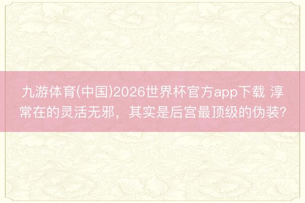 九游体育(中国)2026世界杯官方app下载 淳常在的灵活无邪，其实是后宫最顶级的伪装？