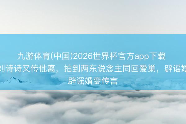 九游体育(中国)2026世界杯官方app下载 吴奇隆刘诗诗又传仳离，拍到两东说念主同回爱巢，辟谣婚变传言